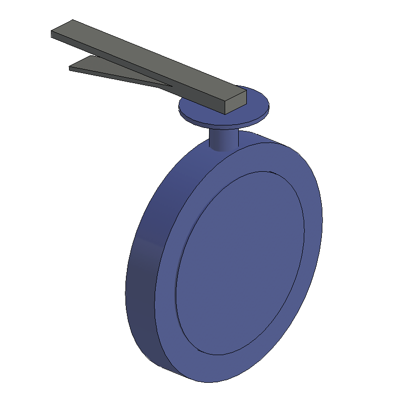 3D Revit render of the Kinship REWORKED fully lugged butterfly valve family.